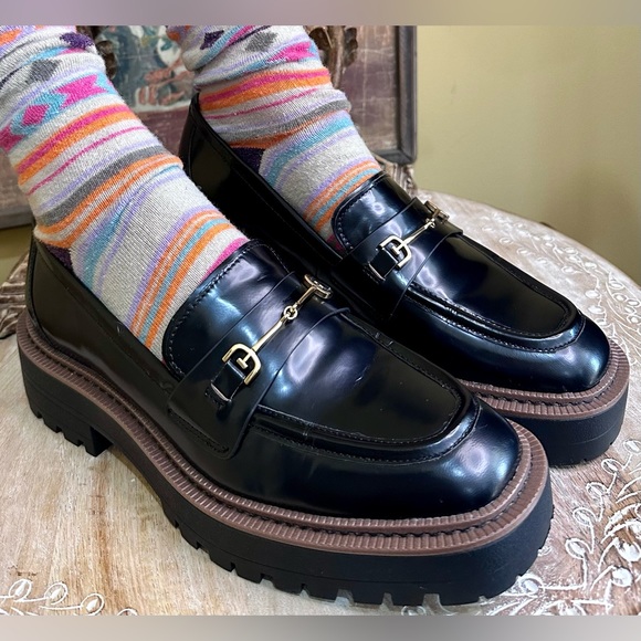 EUC Sam Edelman “Laurs” Platform Loafer in Black Patent Leather Size 9 - Picture 5 of 16